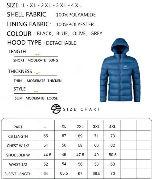 Winter cotton jackets Men`s hooded jackets Thickened insulation Winter Parka cotton jacket Printed logo Casual fashion coat Outdoor
