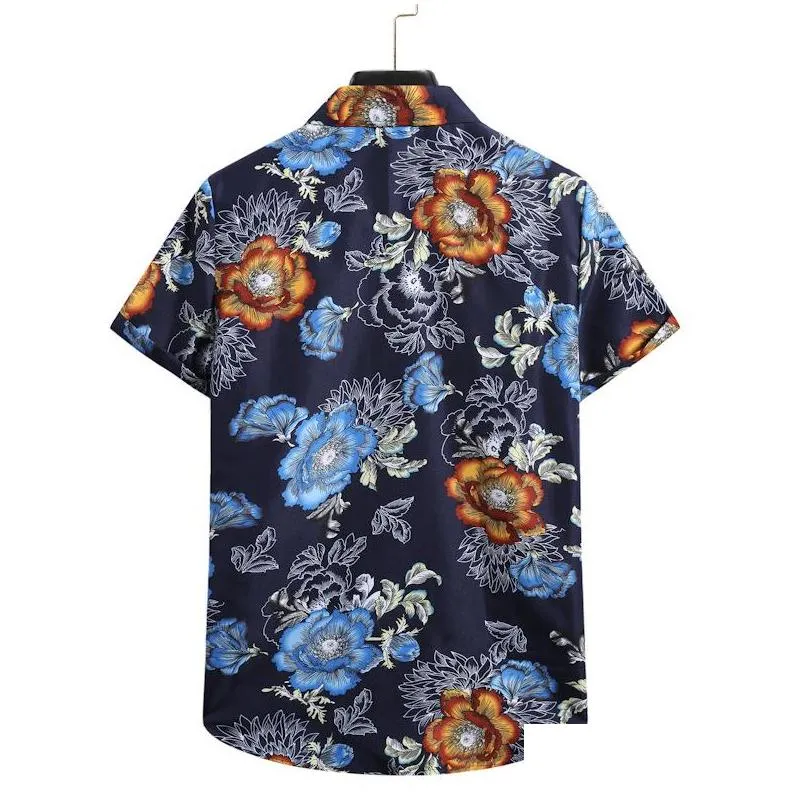 Shirts Spring And Summer Beach Flowers Shirt Hawaiian Mens Large Size Special Ocn Club Party Wear Drop Delivery Wedding , Events Men`S Dh6Dh