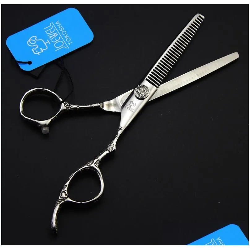 JOEWELL High-grade 6.0 inch stainless steel hair scissors cutting / thinning scissors 9CR professional barber tool