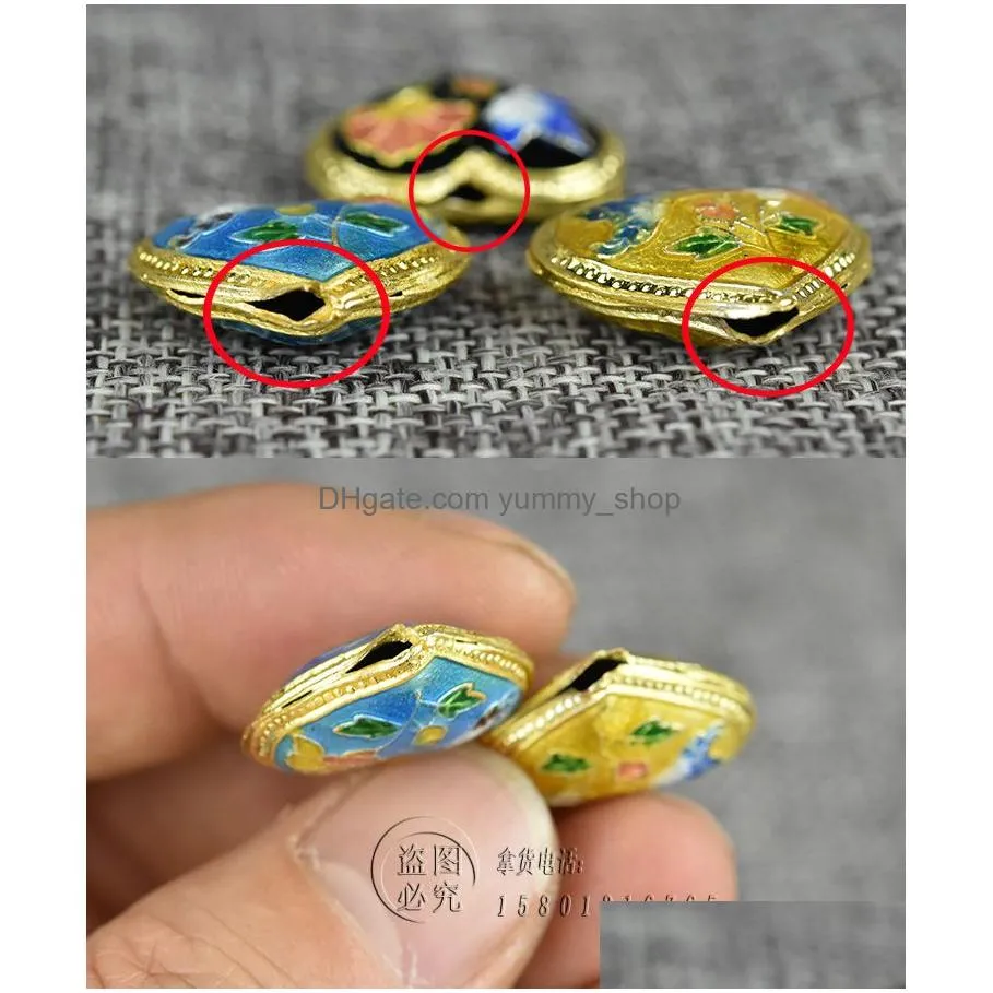 handmade fancy enamel heart love loose beads cloisonne filigree accessories diy jewellery making pendants earrings bracelets 10pcs/lot