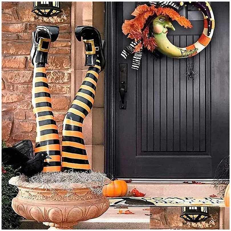 party masks halloween witch legs halloween decoration wicked novelty witch legs with shoes for home yard outdoor and indoor halloween witch