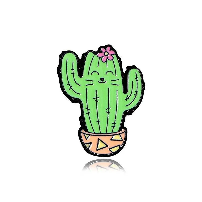 Pins, Brooches Pin For Women Kids Backpack Crafts Dress Decor Metal Cactus Cartoon Funny Fashion Jewelry Wholesale Brooch Pins Drop D Dhuf3