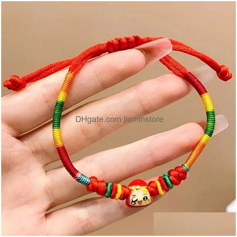 Chain Link Bracelets Chinese Style Colorf Rope Braid Bracelet Dragon Boat Festival Lovely Small Zongzi Children Hand Drop Delivery Je Dh9F6