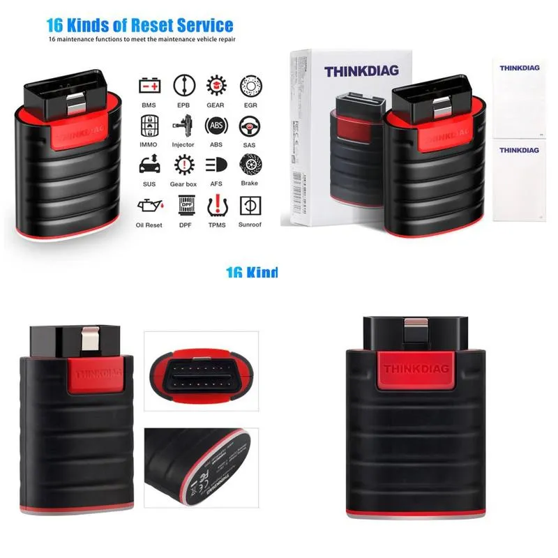 THINKCAR Thinkdiag Full System OBD2 Diagnostic Tool with All Brands License Free Update for One Year Powerful than Launch Easydiag