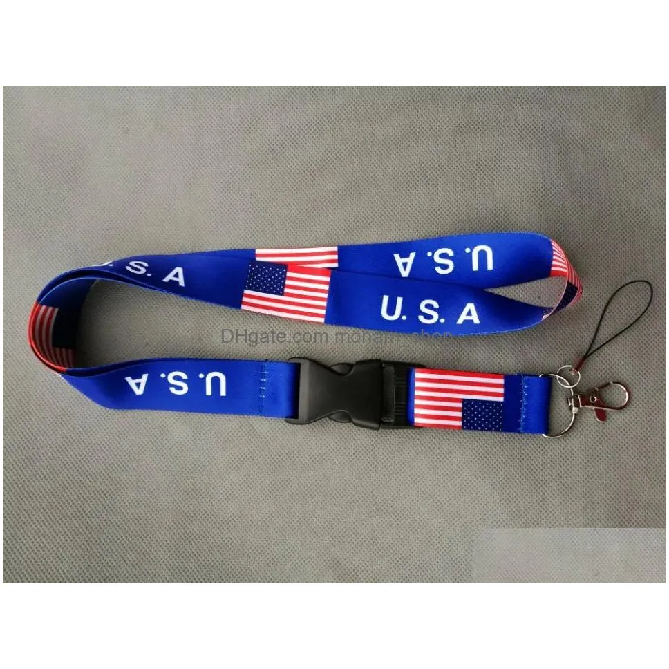 trump u.s.a removable flag of the united states key chains badge pendant party gift moble phone lanyard