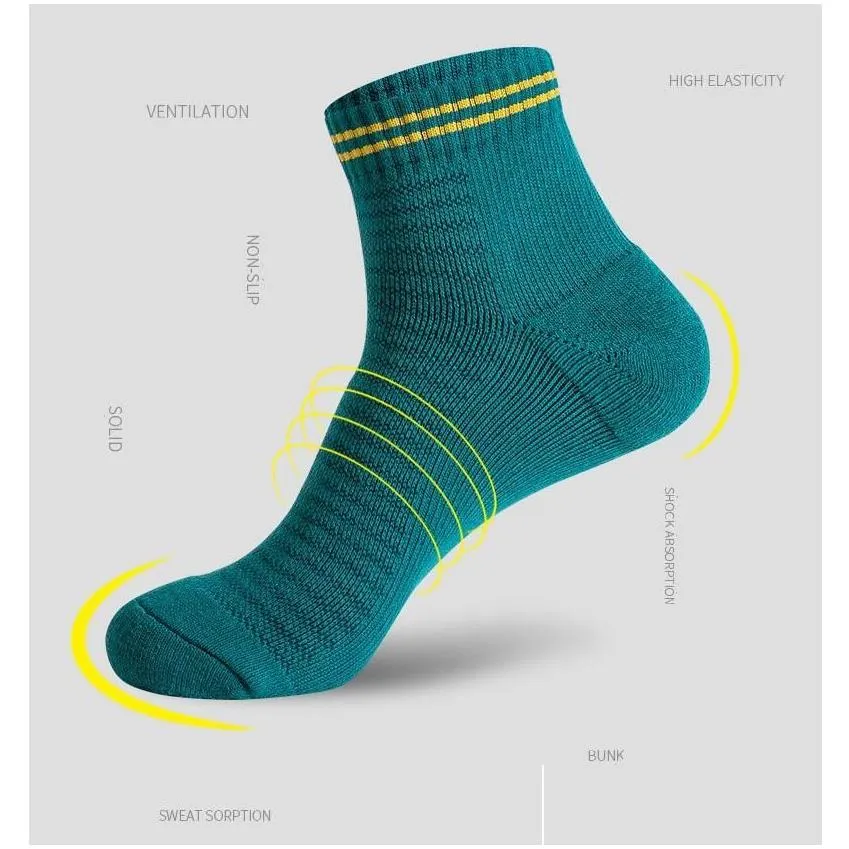 Running socks professional love sports men`s cotton basketball badminton non slip outdoor leisure fitness shock absorption riding hiking Not easy to deform