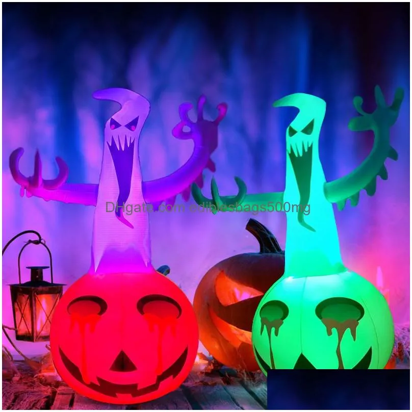 other event party supplies halloween decoration ornament led luminous outdoor inflatable ghost pumpkin light for household yard garden decoration