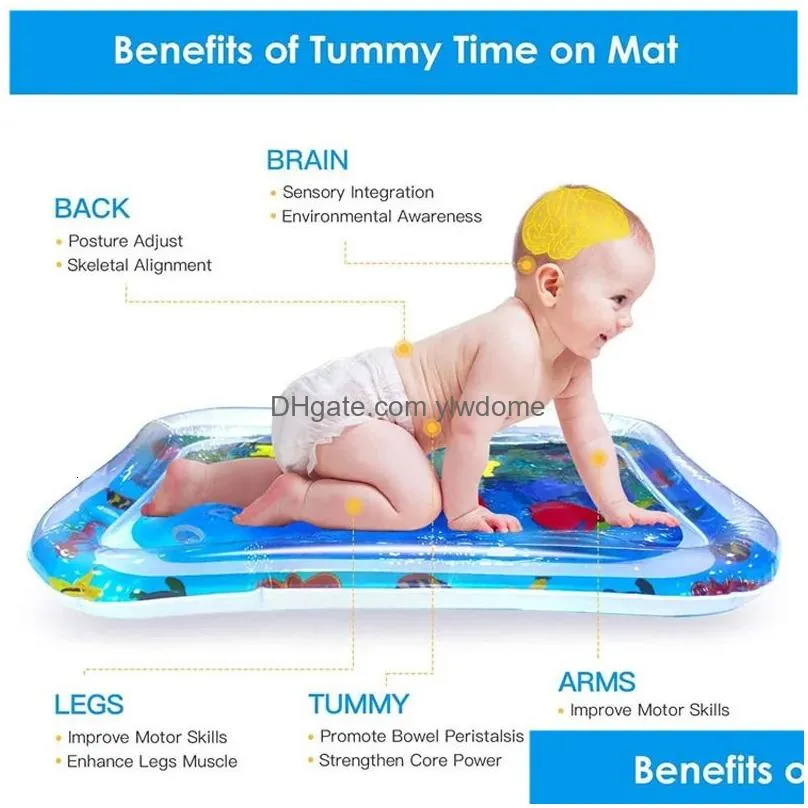 Play Mats Baby Water Mat Inflatable Cushion Infant Tummy Time Playmat Toddler For Early Education Fun Activity Kids Center Drop Deliv Dhd2C