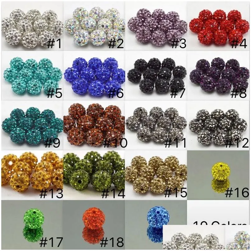 Resin 10Mm 5 Rows Double Holes Ab Soft Clay Beads Loose Inlaid Round Rhinestone Ball Sham Bead Bracelet Necklace Accessories Drop Del Dhesd