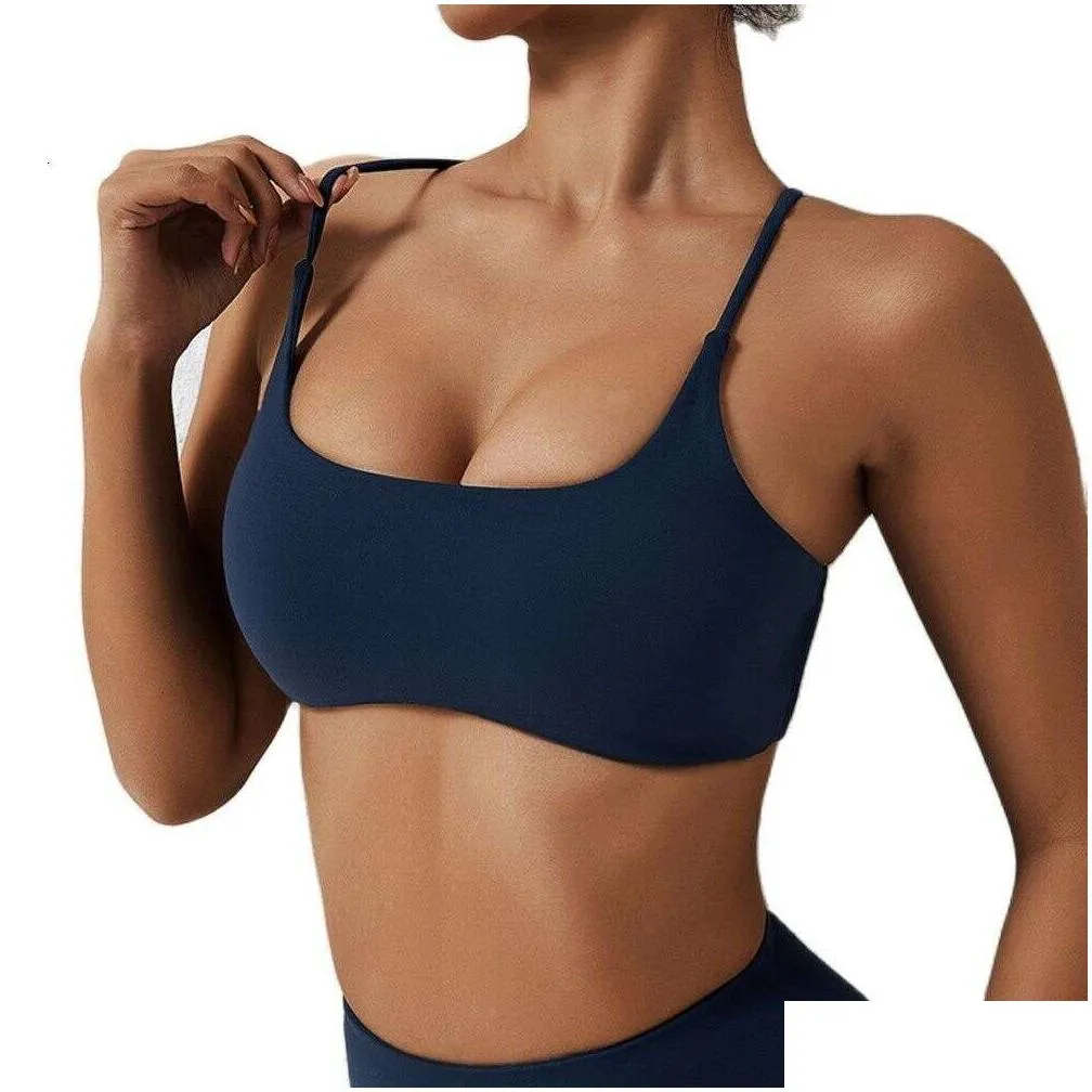 NCLAGEN Ladies Sports Bra Sexy Criss Cross Straps Back High Support Impact Yoga Underwear Running Fiess Gym Padded Bralette