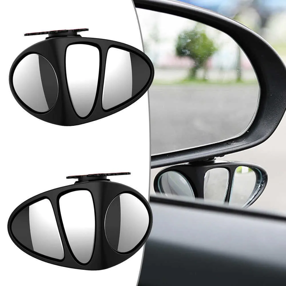 New Blind Spot Convex Mirror 3 In 1 360 Degree Rotation Three Sided Blind Spot Mirror Reversing Car Right / Left Universal Mirror