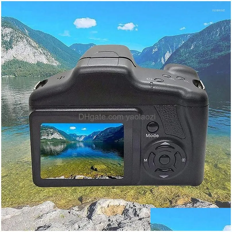 Digital Cameras Portable Travel Vlog Camera Pography 16X Zoom 1080P Hd Slr Anti-Shake Po For Live Stream Drop Delivery P O Dhzb7