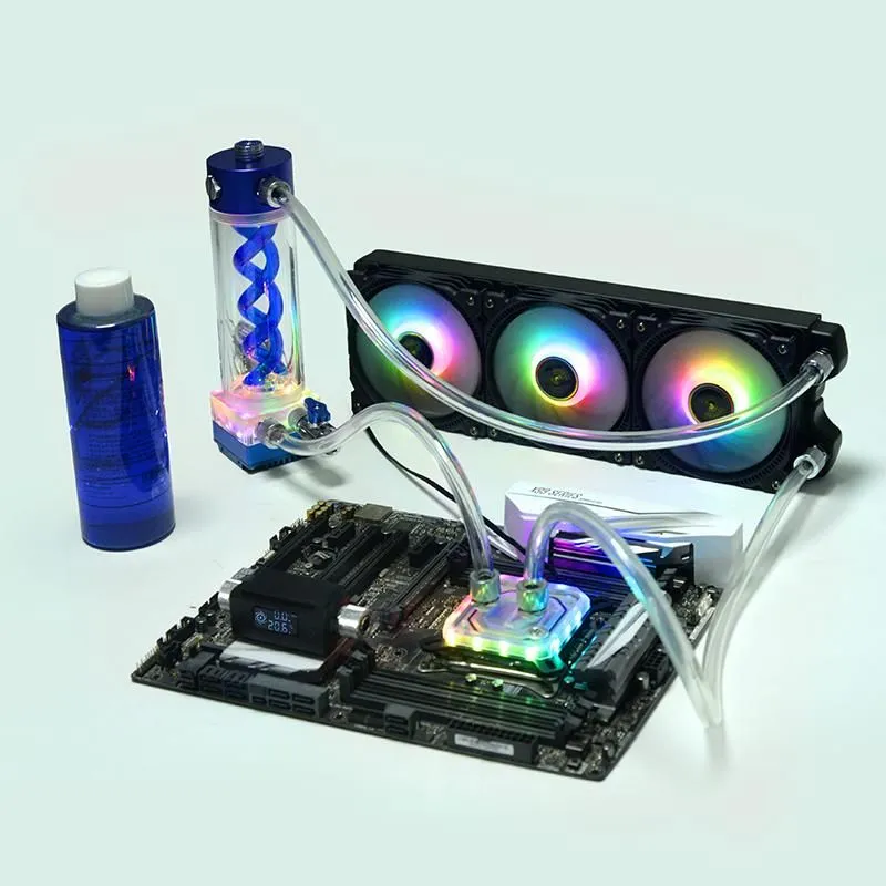 Cooling Syscooling PC Water Cooling Kit 360mm radiator DIY liquid cooling soft tube system with 5V RGB lights support AMD/intel CPU