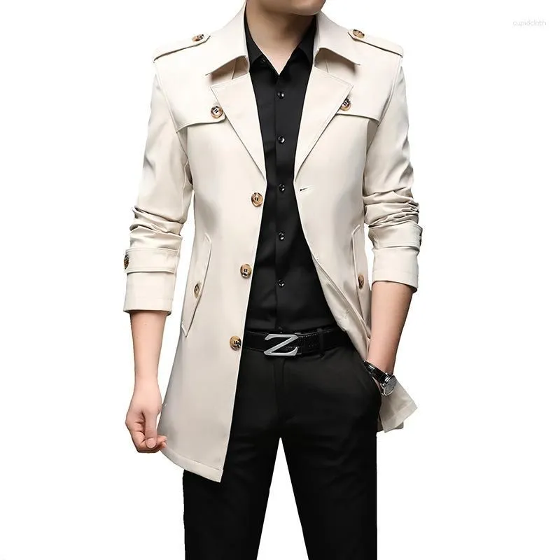 Men`s Trench Coats Clothing Is Light And Simple_ Coat Autumn Youth Korean Version Medium Length 8808 8 Colors Package