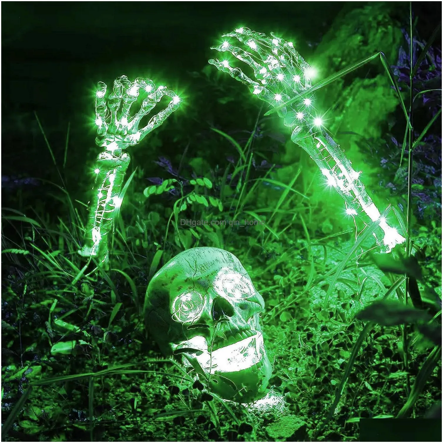 party masks halloween led skeleton stake decoration creepy skeletons with lights groundbreaker yard graveyard decor realistic scary skull