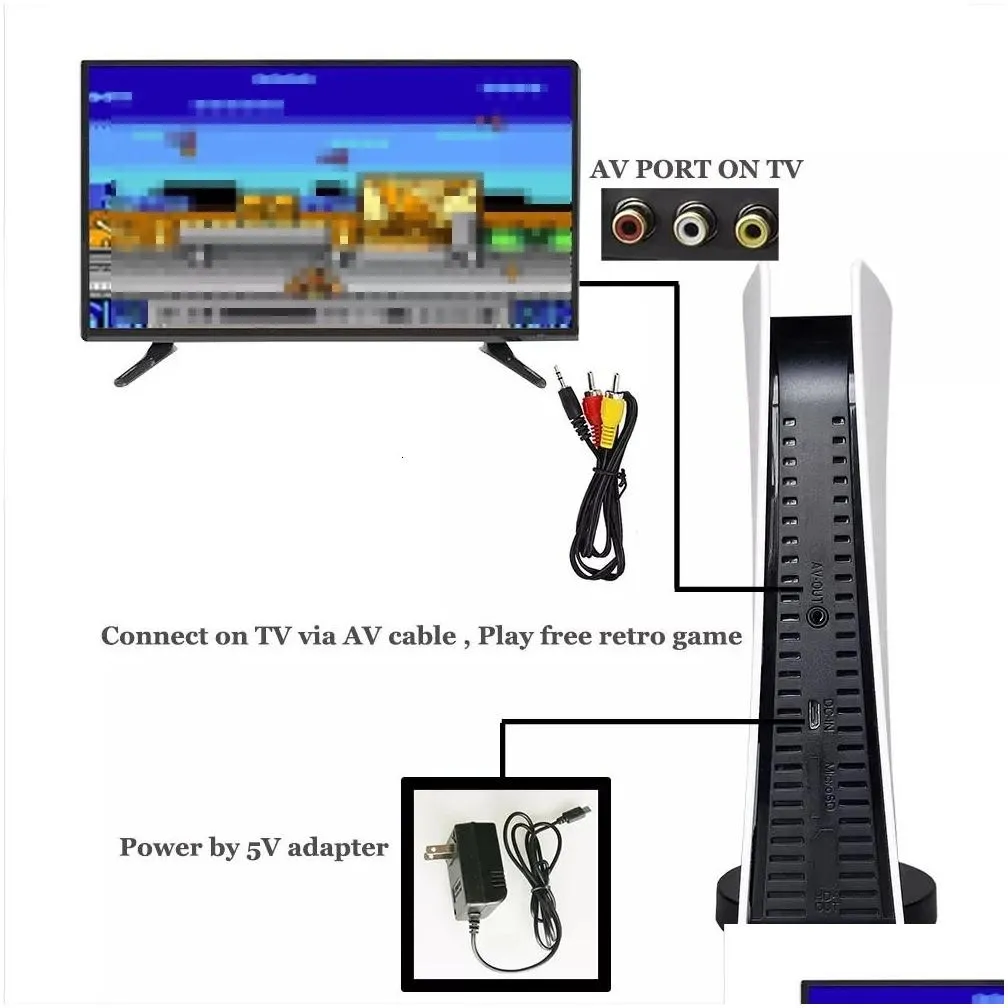 Game Controllers Joysticks Gamestation 5 Console AV-OUT Home TV Game Console Game Station 5 No Lag Double Handle EU/US/UK Plug 231025