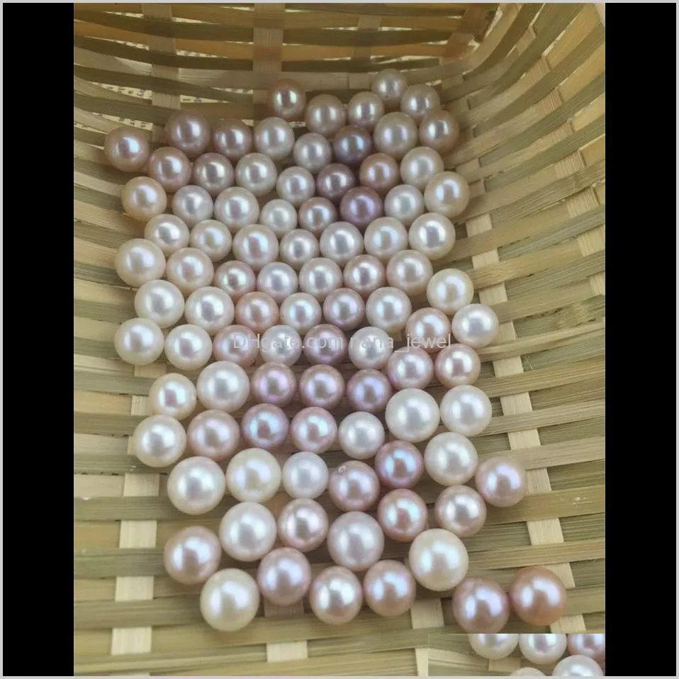 6-7mm near round  water pearl beads cultured diy jewelry making wedding gift
