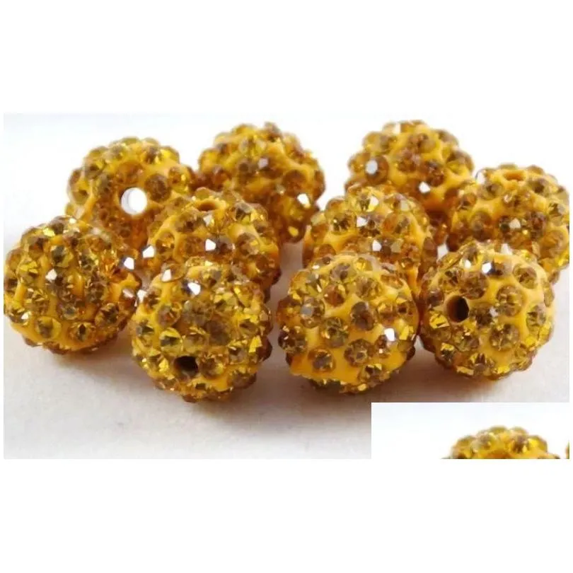 Resin 10Mm 5 Rows Double Holes Ab Soft Clay Beads Loose Inlaid Round Rhinestone Ball Sham Bead Bracelet Necklace Accessories Drop Del Dhesd