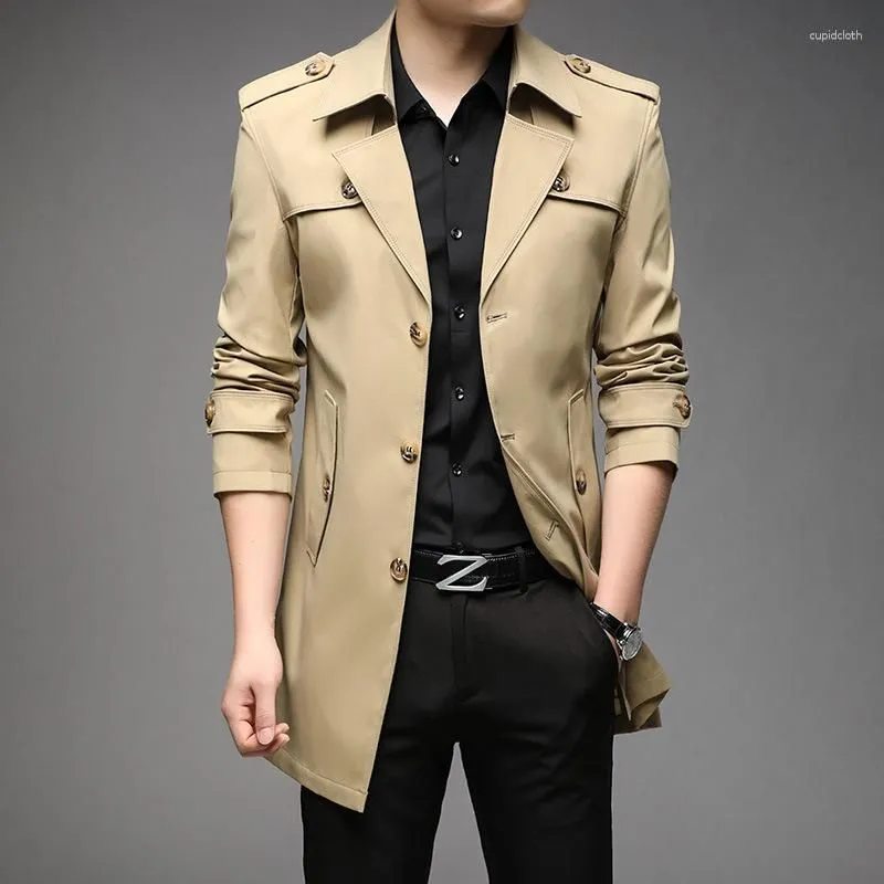 Men`s Trench Coats Clothing Is Light And Simple_ Coat Autumn Youth Korean Version Medium Length 8808 8 Colors Package