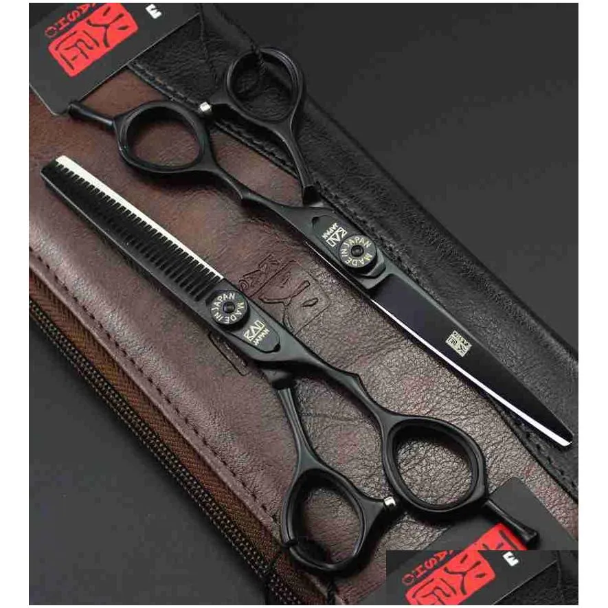 new arrival professional barber hair cutting scissors KASHO GF-60 5.5 inch/6.0 inch 6CR silver/black/rose golden