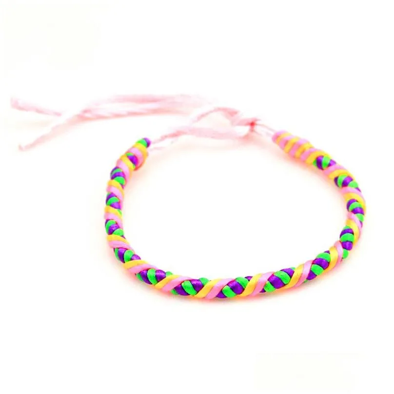 Charm Bracelets Bohemian Boho Bracelet Women Jewelry Rainbow Handmade Cord Braided String Friendship For Women269M Drop Delivery Dhlkt