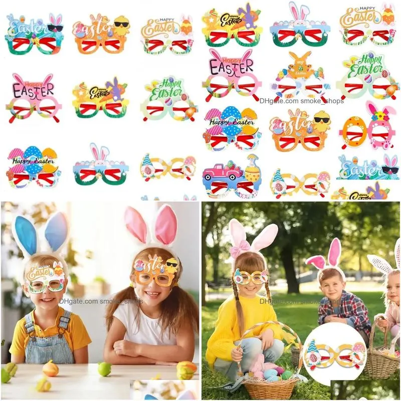 easter party glasses frame chick egg bunny happy easter p o props booth glass kids and adults spring event decor 0110