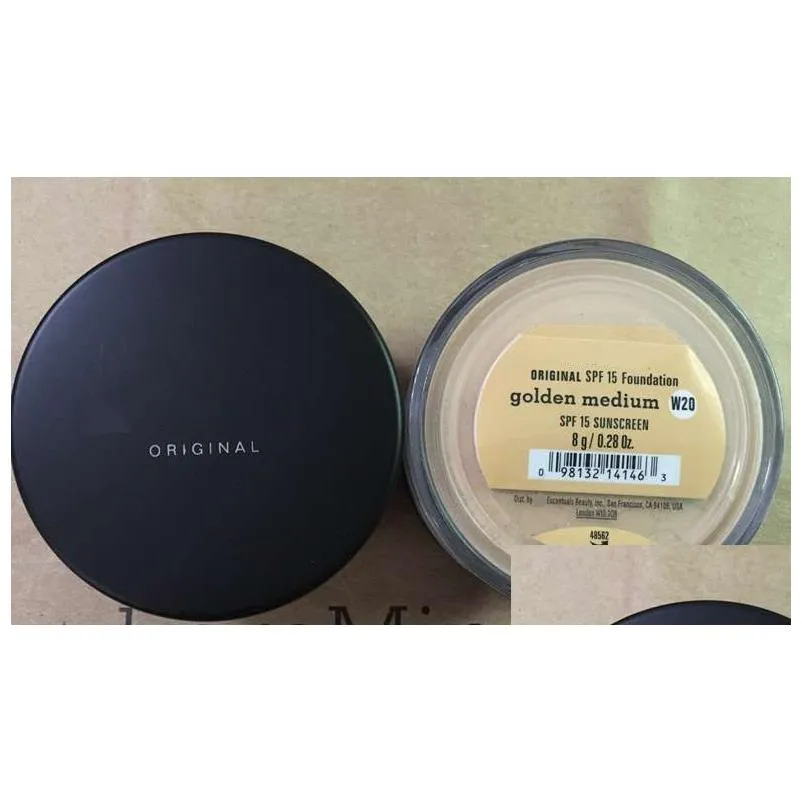 Drop shipping Foundation Minerals original Foundation loose powder 8g C10 fair/8g N10 fairly light/8g medium C25/8g medium beige N20.