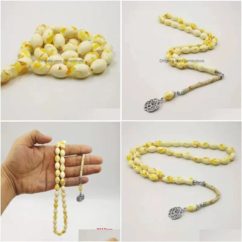 Beaded Strand Mans Tasbih 33 45 66 99 Beads Resin Bracelet Gift For Muslim Special Trabzon Tassel Islamic Misbaha Drop Delivery Jewel Dh0Tk