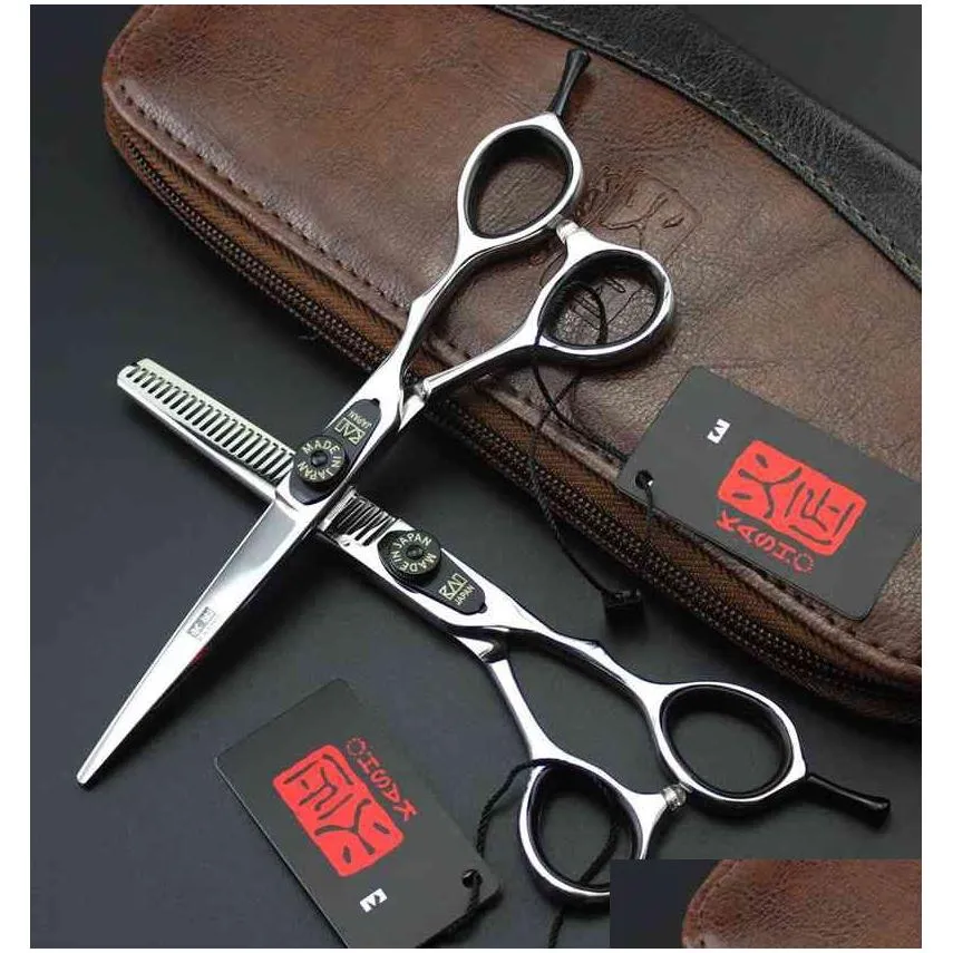 new arrival professional barber hair cutting scissors KASHO GF-60 5.5 inch/6.0 inch 6CR silver/black/rose golden