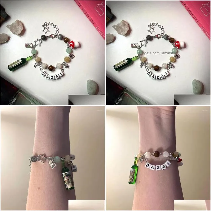 Chain Link Bracelets Bsd Bracelet Dazai Osamu Bungou Stray Dogs Inspired Drop Delivery Jewelry Dhwed