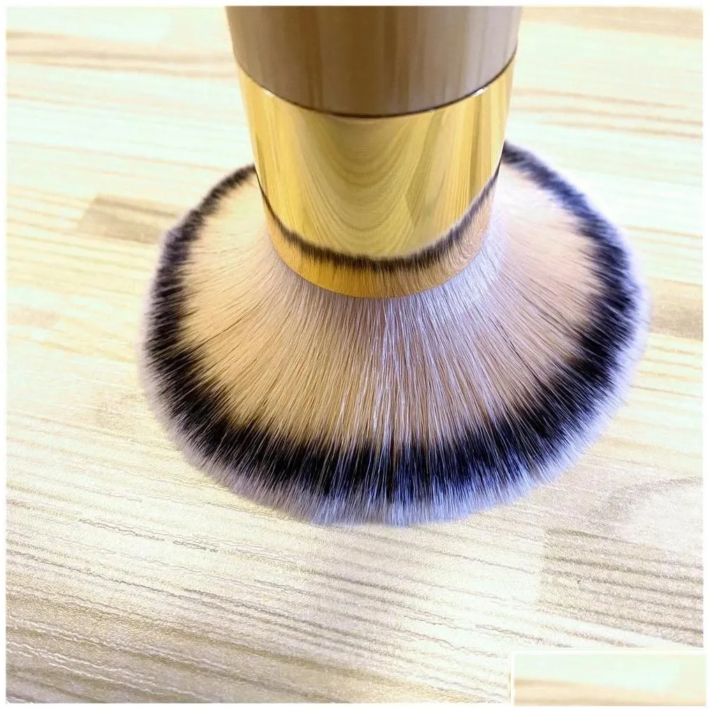 Makeup Brushes The Buffer Airbrush Finish Bamboo Foundation Brush - Dense Soft Synthetic Hair Flawless Finishing Beauty Cosmetics To