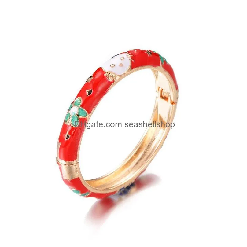 Bangle 24Pcs Old Beijing Cloisonne Bracelet Retro Ornaments Ethnic Style Children Simple Womens Jewelry Gift Fashion Drop Delivery Br Dhavs