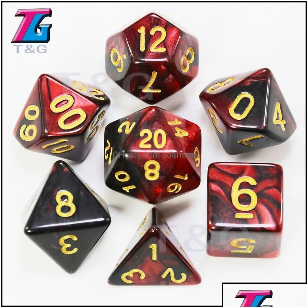 Gambing Leisure Sports Games Outdoors Mixed Color Dice Set D4-D20 Dungeons And Dargon Rpg Mtg Board Game 7Pcs/Set Drop Delivery 2021