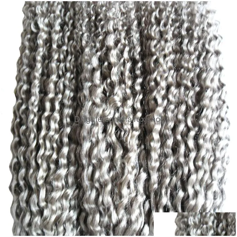 Hair Wefts Grey Brazilian Kinky Curly Weave Bundles 100% Human 3Pcs Natural Non Remy Extensions 3 Can Buy Drop Delivery Products Dhizi