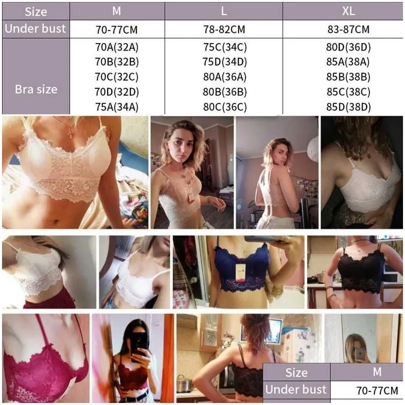 Black sexy bra plus size lace bra Women`s underwear seamless sexy bralette top push up crop top invisible Brassiere lingerie244T