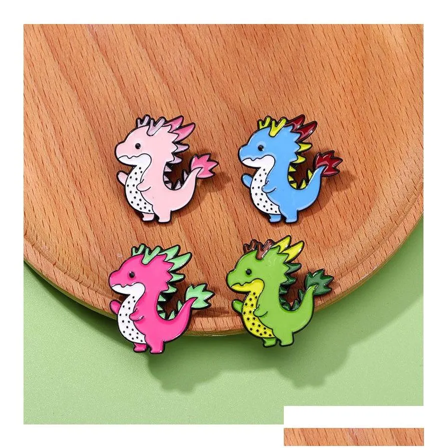 Pins, Brooches Pin For Women Kids Backpack Crafts Dress Decor Metal Funny Cartoon Animal Dinosaur Fashion Jewelry Wholesale Brooch Pi Dh1Ef