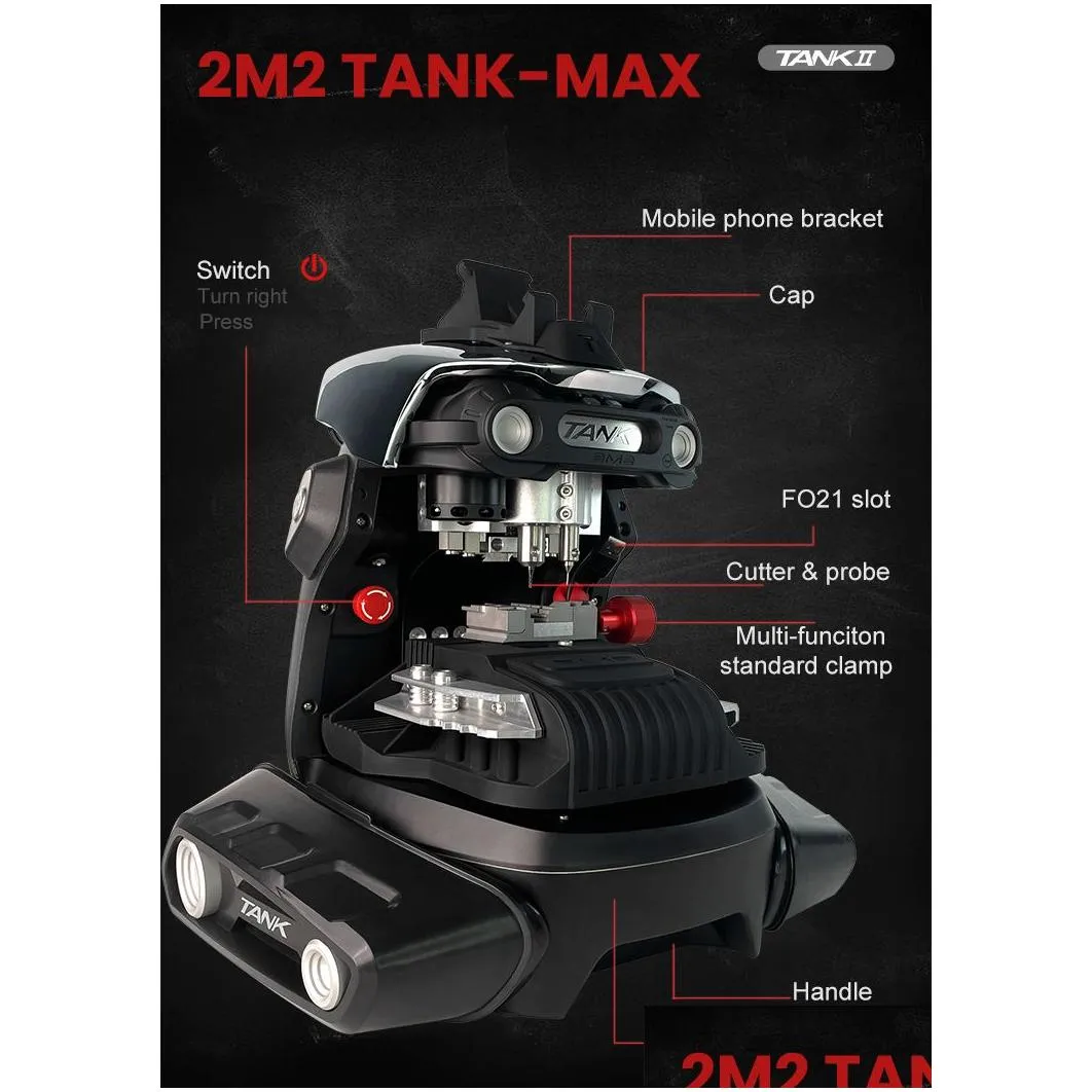 2023 Newest 2M2 Tank Automatic Car Key Cutting Machine Work on Android via V8/X6