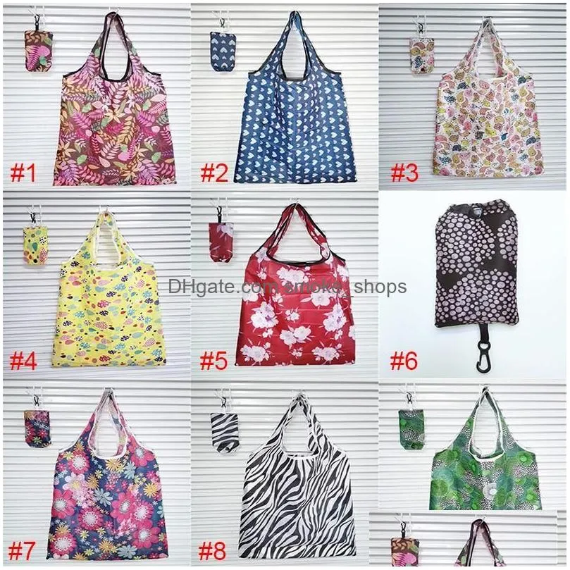Storage Bags Latest Home Nylon Foldable Shop Reusable Eco-Friendly Folding Bag Ladies Fy2549 Drop Delivery Garden Housekee Organizati Dhg9E