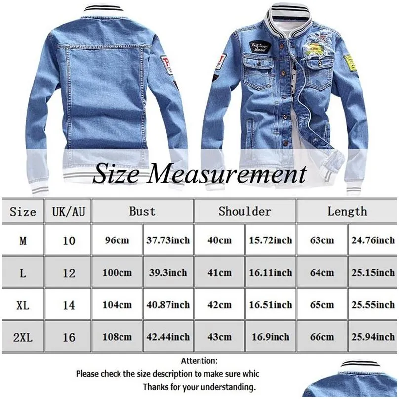 Men`s Jackets 2021 Autumn Demin Jacket Patch Designs Fashion Men Winter Denim Streetwear Jeans