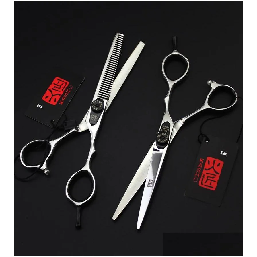 new arrival professional barber hair cutting scissors KASHO GF-60 5.5 inch/6.0 inch 6CR silver/black/rose golden