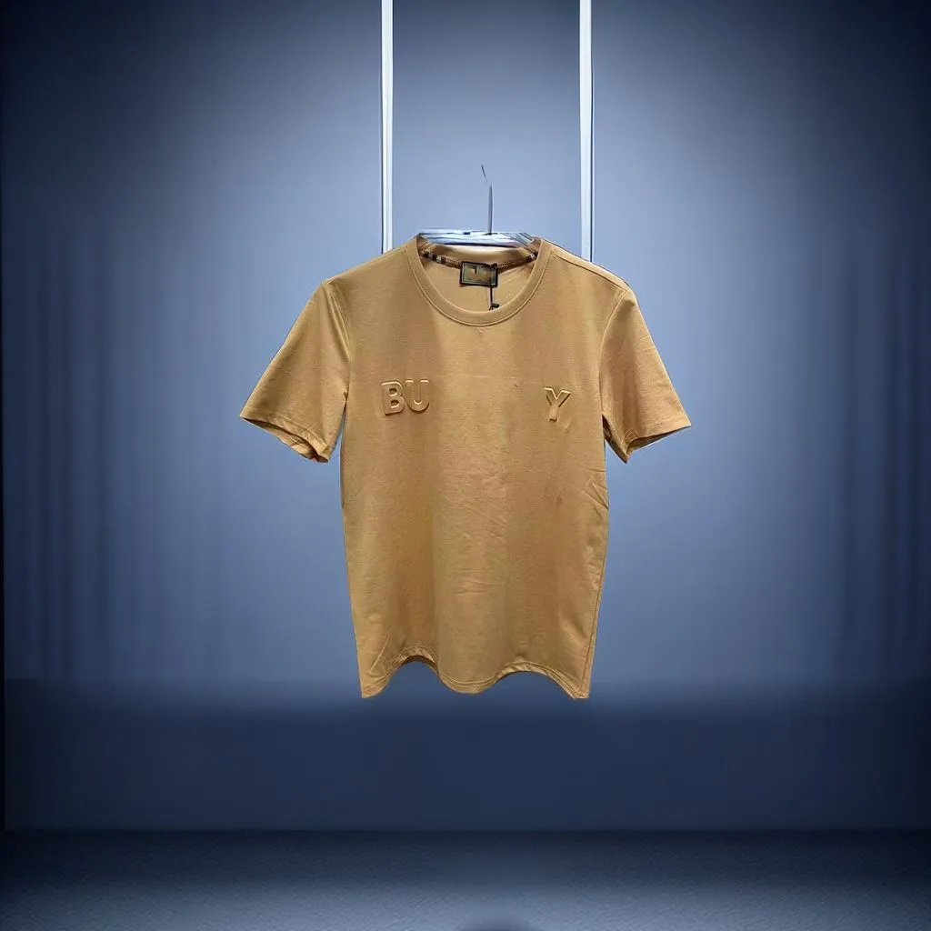 Round Men`s t-Shirt Designer Shirts Neck Short Sleeve Sweatshirt 3d Letter embossed steel stamp Cotton Oversize tee Size M-5XL