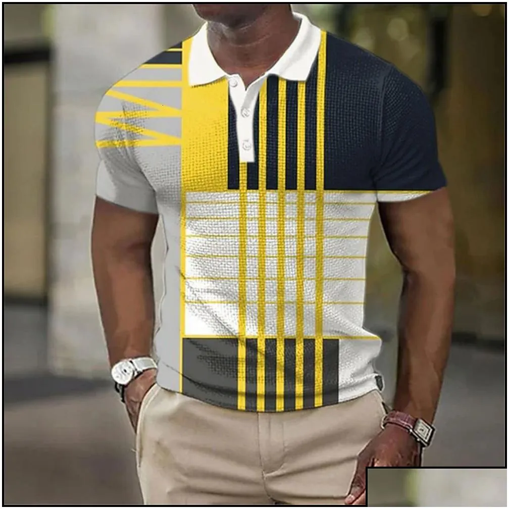 Men`S Polos Mens S Man Shirt Leisure Rags Printed Shirts Casual Short Sleeve Mesh Blouse Summer Clothing Oversized Tees Breathable 230 Dh9Ly