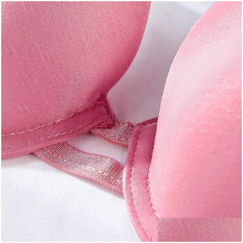 VS Rhinestone Underwear Women Set Brand Design Sexy Lingerie Set Seamless Push UP Briefs Bra Sets Plus Size Red Pink Bra Y0911