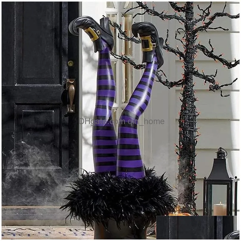 party masks halloween witch legs halloween decoration wicked novelty witch legs with shoes for home yard outdoor and indoor halloween witch