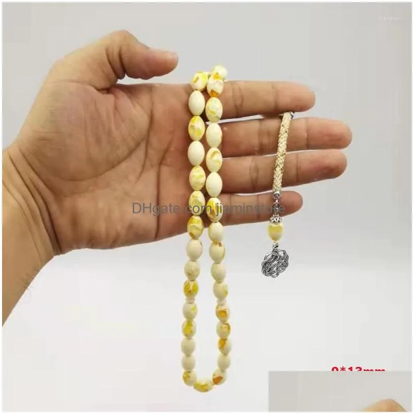 Beaded Strand Mans Tasbih 33 45 66 99 Beads Resin Bracelet Gift For Muslim Special Trabzon Tassel Islamic Misbaha Drop Delivery Jewel Dh0Tk