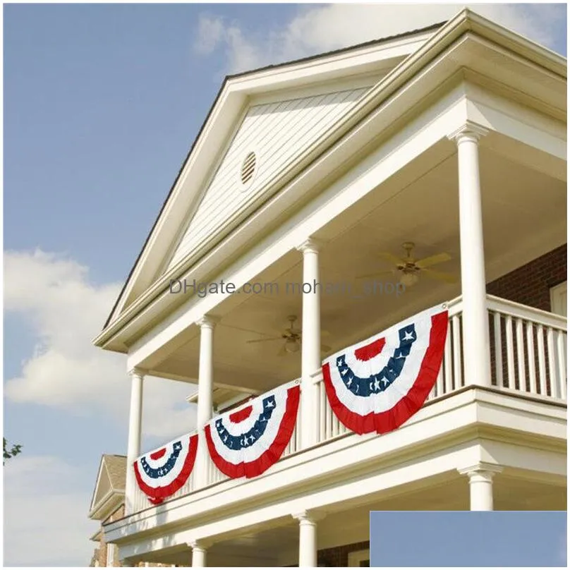 pleated fan usa flag patriotic decorations for memorial independence 4th of july national day red white blue decor