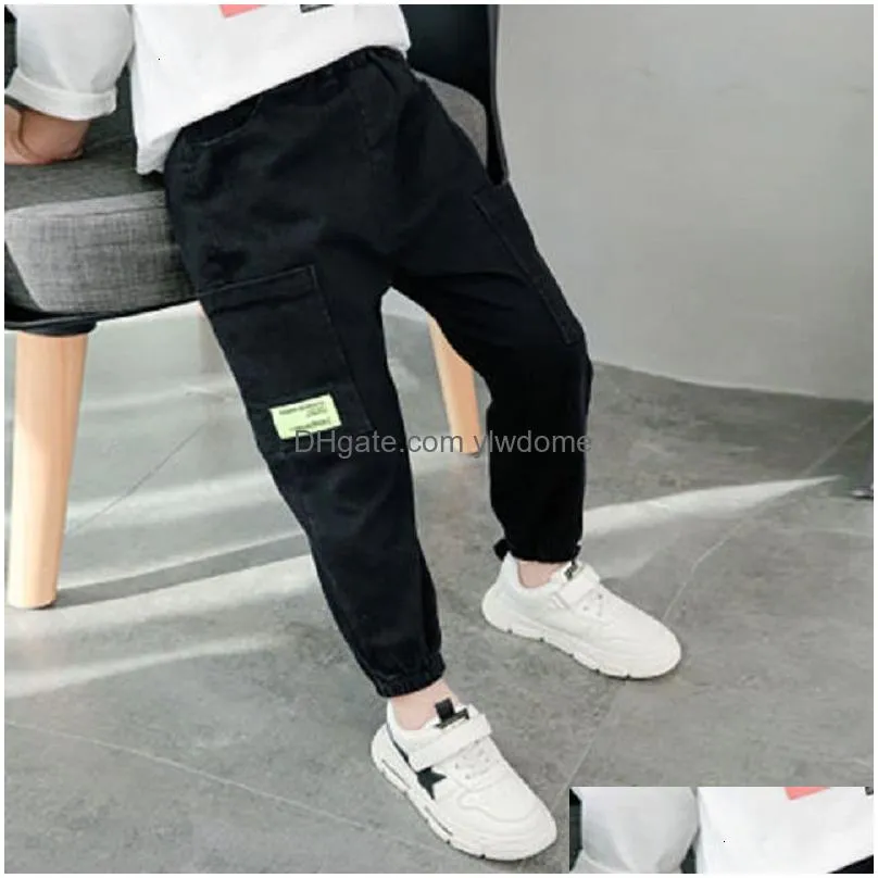 Trousers Casual Pants Baby Boys Loose Harem Toddler Cargo Cotton And Linen Child Sweatpants Pantalones Informales Teenager Kids Drop Dhpvq