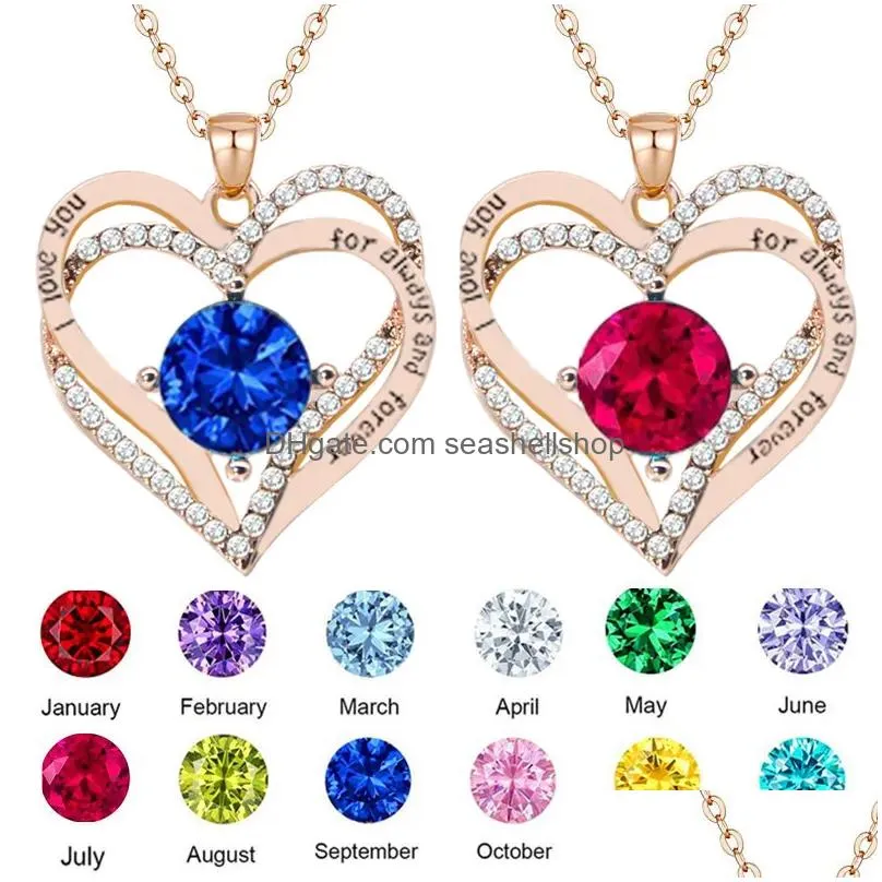 Pendant Necklaces Bk Price 925 Sterling Sier Necklace Female Rose Gold 12Th Birthstone Birthday Gift Drop Delivery Jewelry Pendants Dhzid