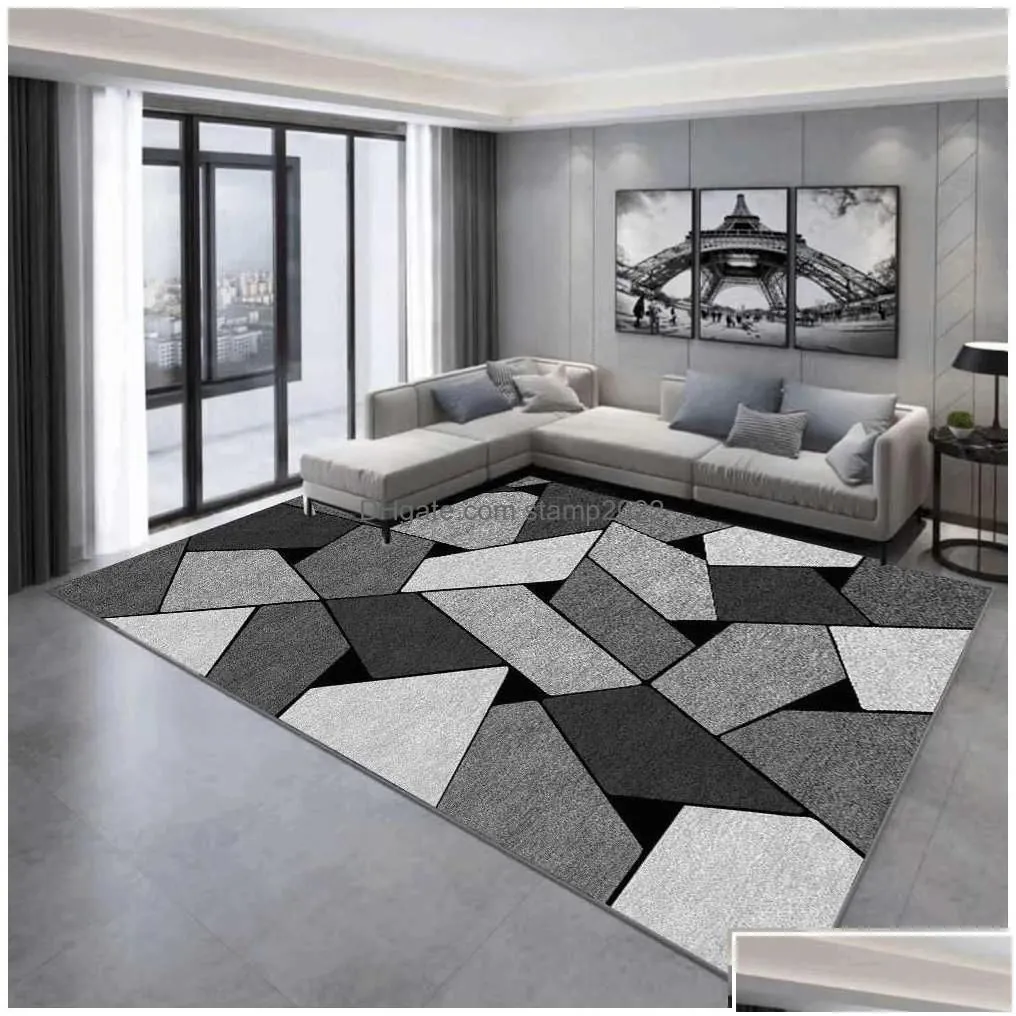 Nordic Geometric Carpet For Living Room Modern Luxury Decor Sofa Table Large Area Rugs Bathroom Mat Alfombra Para Cocina Tapis Drop