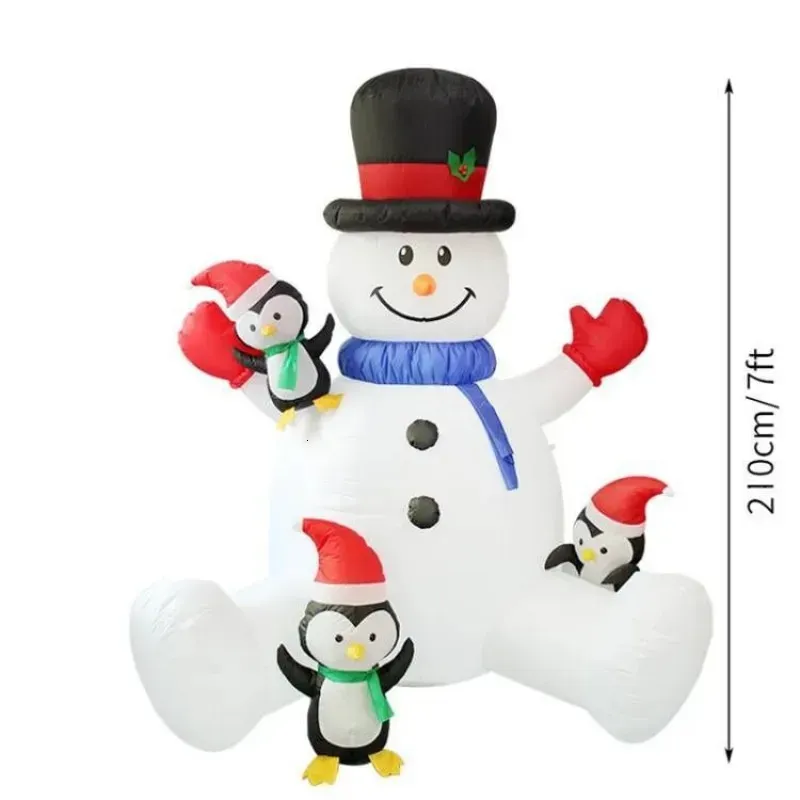 Christmas Decorations Christmas Inflatable Snowman Stacked Arhat with LED Lights Outdoor Party Christmas Decoration for Home Garden Yard Props